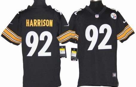 Nike Black youths Game Jersey Pittsburgh Steelers 92 James Harrison